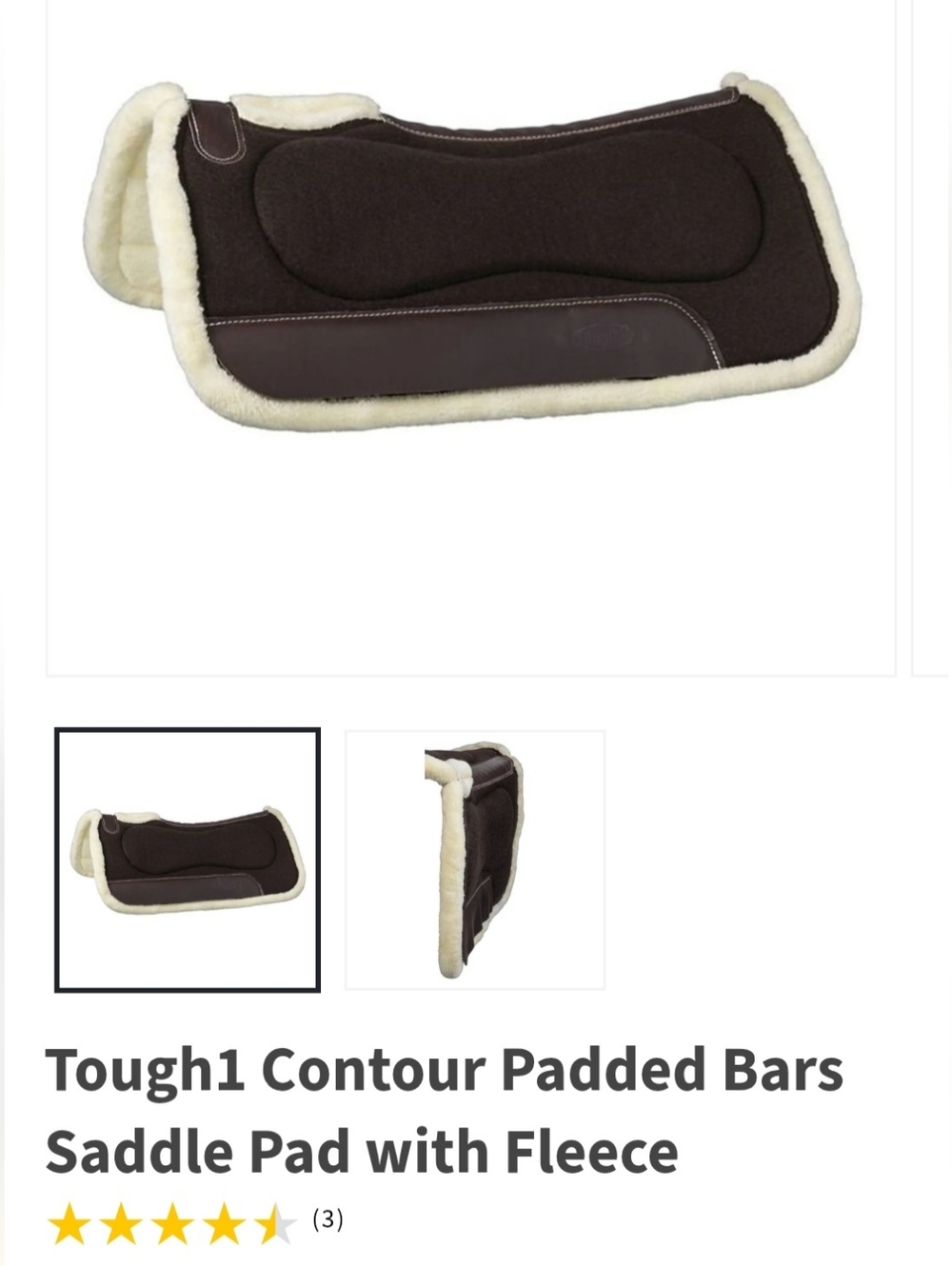 TOUGH1 Brown Western Saddle Pad with Fleece, Size 30x32 - Picture 13 of 15